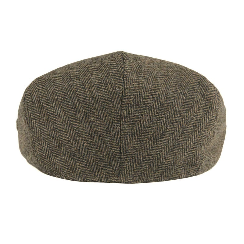 VOBOOM Men's Herringbone Flat Ivy Newsboy Hat Wool Blend Gatsby Cabbie Cap (Khaki, 7 3/8) - Image 4